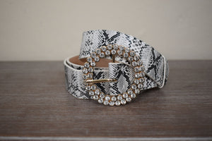 Black & White Snake Print Belt