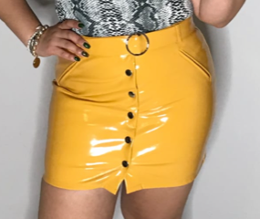 White sales latex skirt