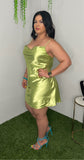 Lime Satin Dress