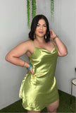 Lime Satin Dress